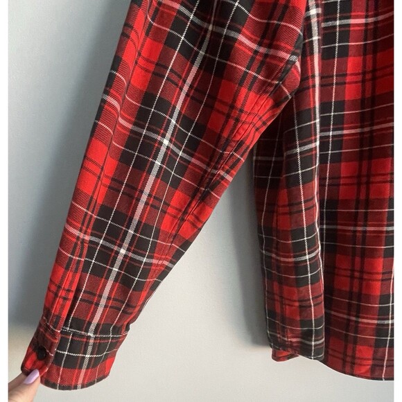 Vintage Polo Ralph Lauren Flannel Shirt Mens Sz M Red Tartan Plaid Button Up - Picture 9 of 14